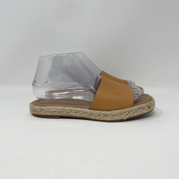 Universal‎ Thread Maren Slide Sandal Womens 6 Tan Square Toe Espadrille - Picture 2 of 8